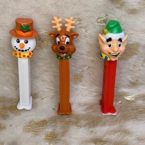Christmas Pez Dispensers Lot of Three - Reindeer - Snowman - Elf - Holidays